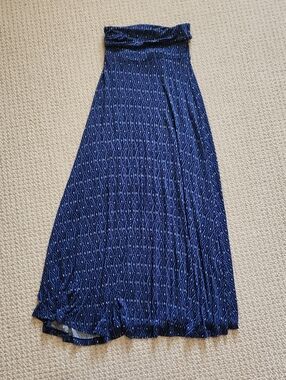 Mudd Navy Blue Diamond-Pattern Maxi Skirt